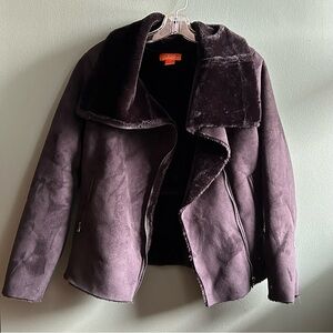 Joe Fresh | Black Faux Sued/Fur Jacket